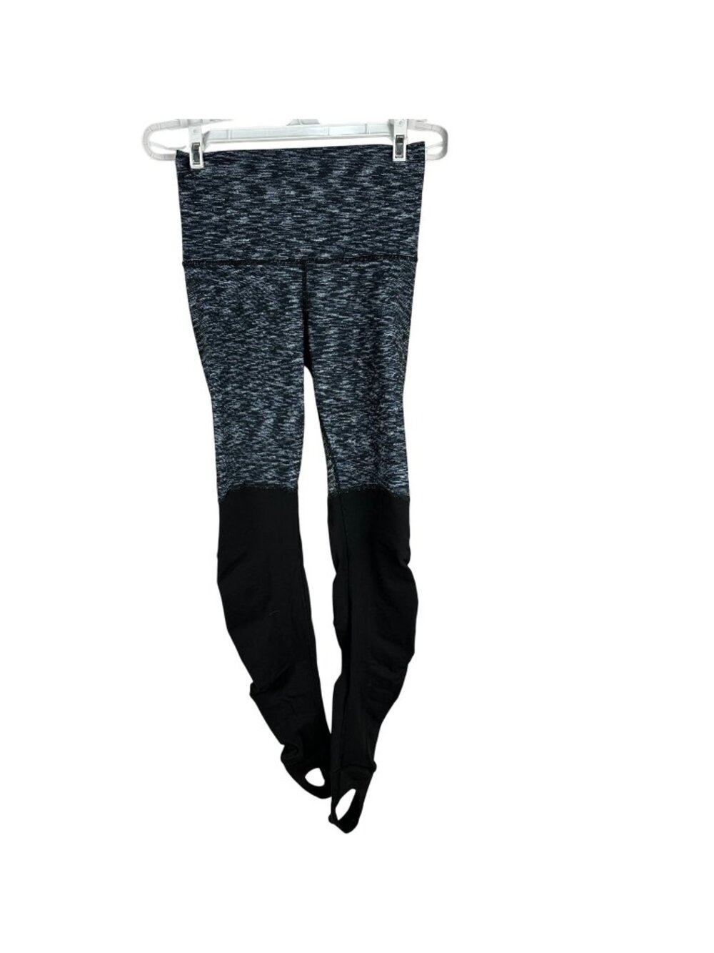 Lululemon Womens Size 6 Stirrup Leggings Black Gray High Waist Yoga Pants